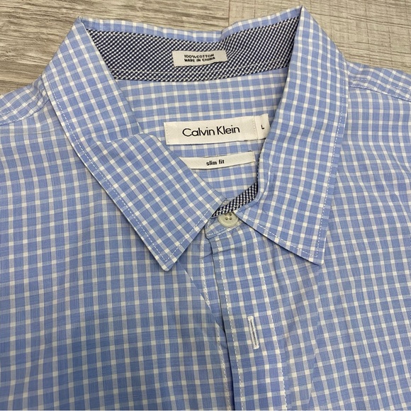 Gingham Calvin Klein button down shirt - Size L (slim fit). - Picture 2 of 2